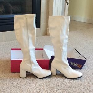 Brand new white go go boots